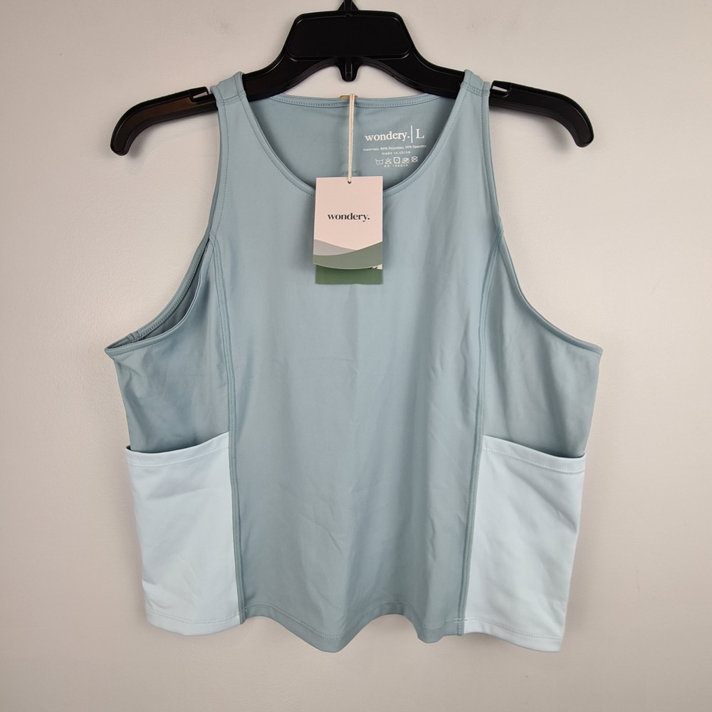 Wondery Athletic Top Women's Tank Color Block L Hiking Outdoors Pockets Gorpcore
